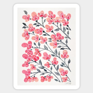 pink black cherry blossom Sticker